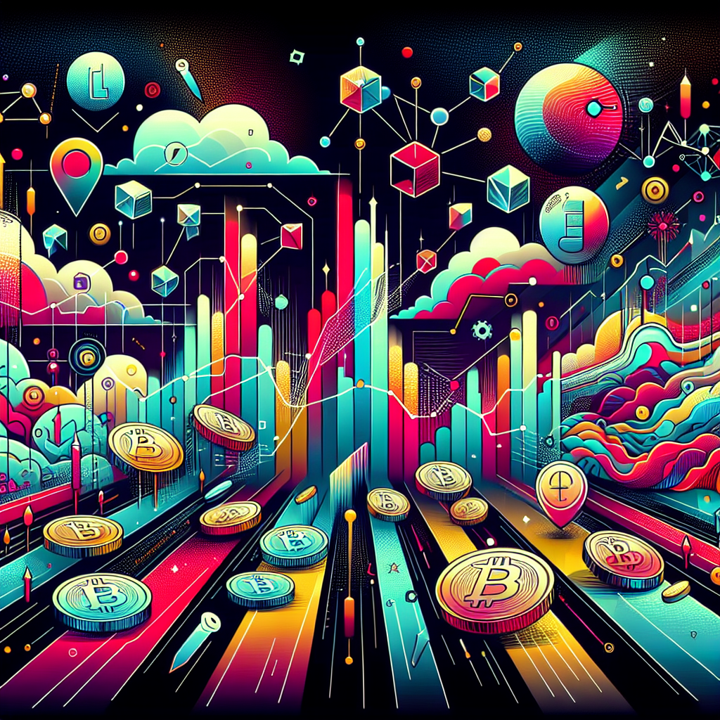 A vibrant and dynamic illustration showcasing the innovative world of decentralized finance, with elements representing various DeFi products, charts, and crypto symbols, all intertwined in a lively, energetic composition.
