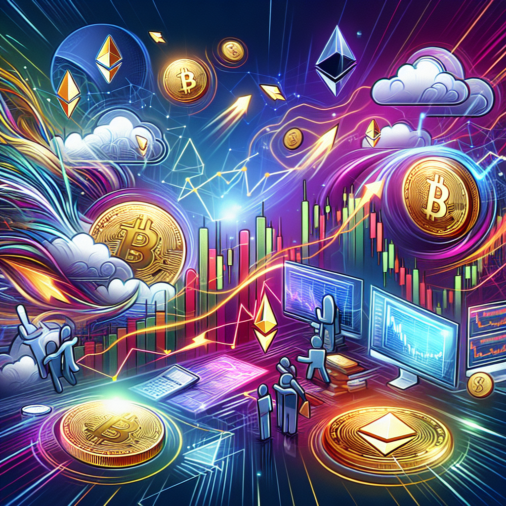 A visually striking illustration representing essential technical tools for crypto scalpers, featuring vibrant charts, trading interfaces, and dynamic cryptocurrency symbols in a futuristic setting.