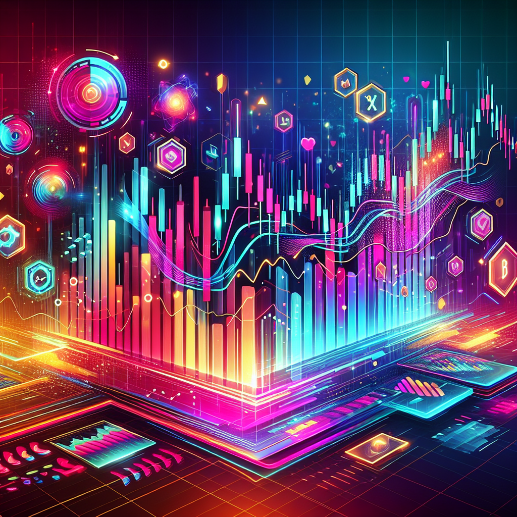 An energetic and dynamic illustration featuring various technical indicators like moving averages, RSI, and MACD graphs overlaid on a vibrant cryptocurrency trading chart, set against a futuristic digital backdrop filled with abstract shapes and neon colors, representing tactical strategies for crypto scalpers.