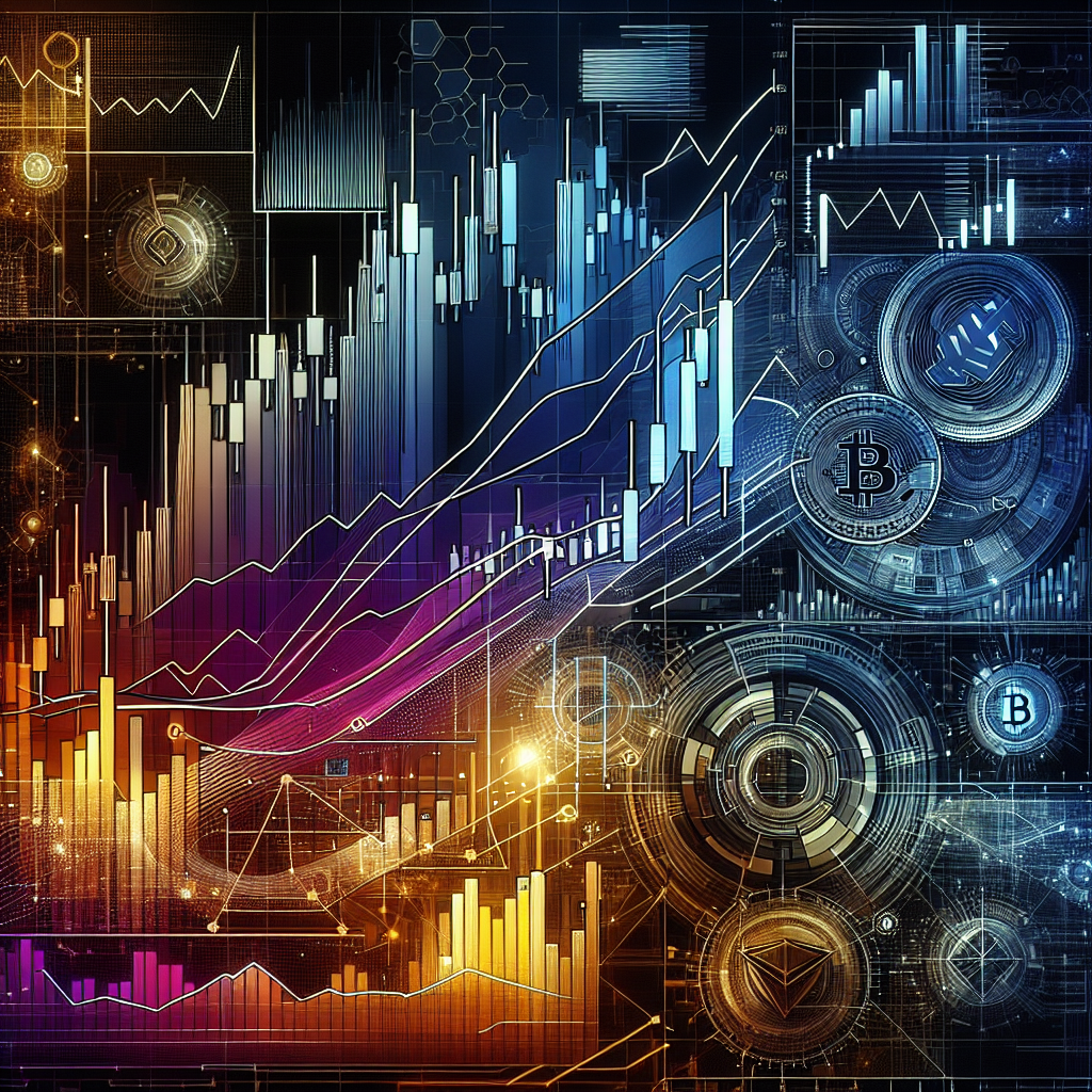 A vibrant and energetic illustration depicting advanced technical indicators in a crypto trading environment, with charts, graphs, and dynamic elements that convey precision and strategy in cryptocurrency scalping.
